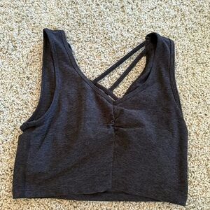 Dark Gray Sleeveless Crop Top